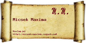 Micsek Maxima névjegykártya